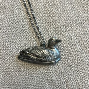 3D pewter Loon pendant